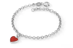 Pia & Per Barn Smycken^Armband rött hjärta