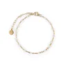 Jemp Guld Armband^Beaded brace white fg 925s