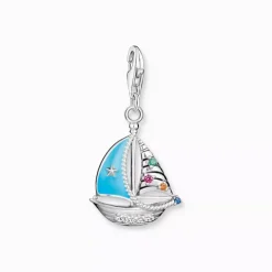Thomas Sabo Charms^Charm-hängsmycke turkos segelbåt silver