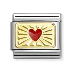 Nomination Nomination^Classic Red heart with Etched Detail