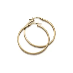 Jemp Guld Örhängen | Förgyllt Silver^Creol FG 925silver rak 1,7x30mm