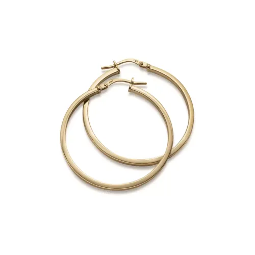 Jemp Guld Örhängen | Förgyllt Silver^Creol FG 925silver rak 1,7x30mm