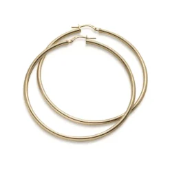 Jemp Guld Örhängen | Förgyllt Silver^Creol FG 925silver rör 2,2x50mm