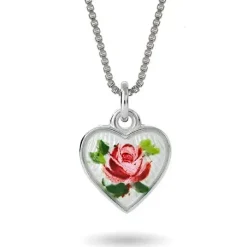 Pia & Per Barn Smycken^Halsband handmålad ros