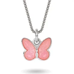 Pia & Per Barn Smycken^Halsband rosa fjäril