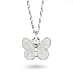 Pia & Per Barn Smycken^Halsband vit fjäril