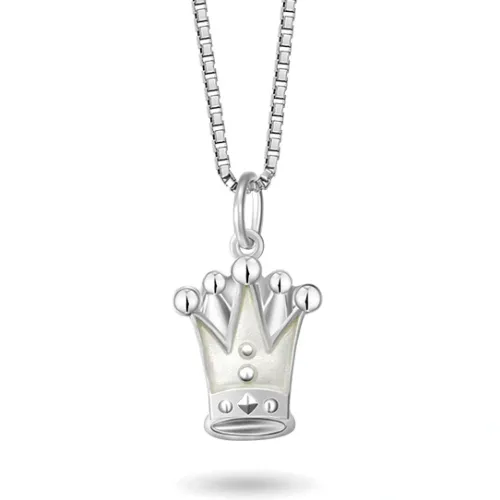 Pia & Per Barn Smycken^Halsband vit prinsesskrona