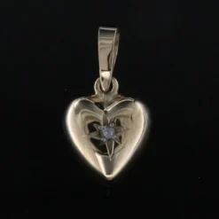 Jemp Guld Hängen^Hjärta 18k med cz i stjärnfattning