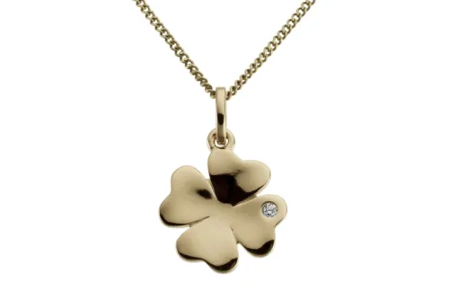 JEMP Hängen^Hänge 18k guld Lyckoklöver 0,01ct w/p