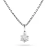 Jemp Guld Hängen^Hänge 14k vitguld 5mm cz inkl silverkedja