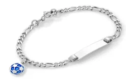 Pia & Per Barn Smycken^ID-armband blå fotboll