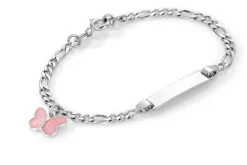Pia & Per Barn Smycken^ID-armband rosa fjäril