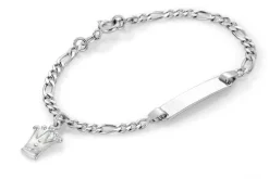 Pia & Per Barn Smycken^ID-armband vit prinsesskrona