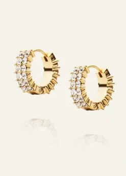 Mockberg Örhängen^Midnight Gold Hoops Medium