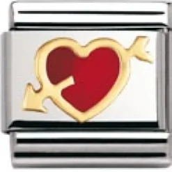 Nomination Nomination^Hjärta röd emalj med pil