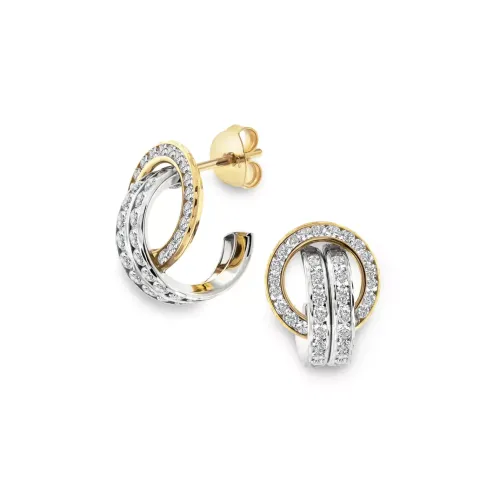 Jemp Guld Örhängen^Örhänge 18k 2F cz halvcreol