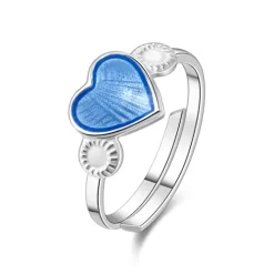 Pia & Per Barn Smycken^Ring ljusblått hjärta