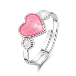 Pia & Per Barn Smycken^Ring rosa hjärta