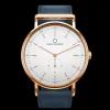 CARL EDMOND Carl Edmond^Ryolit 40White Deluxe Rose Gold- Ocean Blue Leather