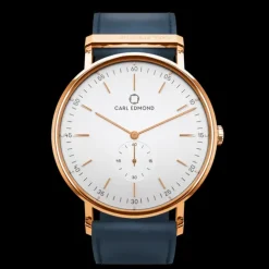 CARL EDMOND Carl Edmond^Ryolit 40White Deluxe Rose Gold- Ocean Blue Leather