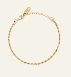 Mockberg Armband^Thin rope bracelet gold medium