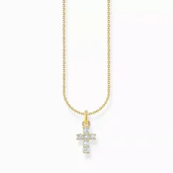 Thomas Sabo Halsband^gold plated necklace cross cz
