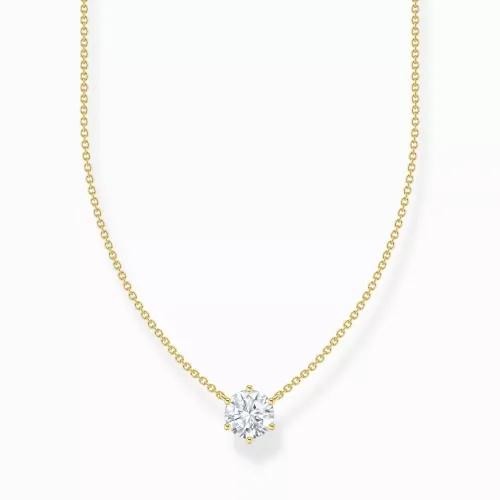 Thomas Sabo Halsband^gold plated necklace white cz