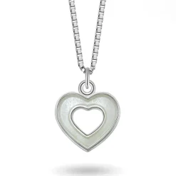 Pia & Per Barn Smycken^Vitt Öppet Hjärthalsband